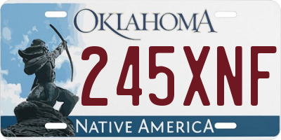 OK license plate 245XNF
