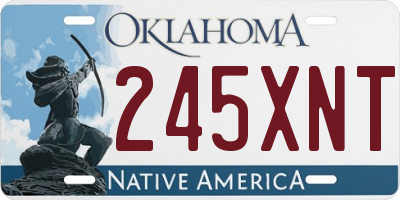OK license plate 245XNT