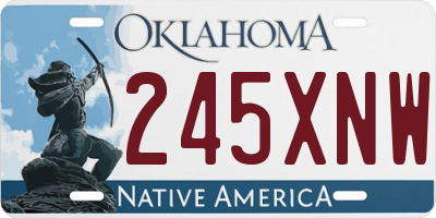 OK license plate 245XNW