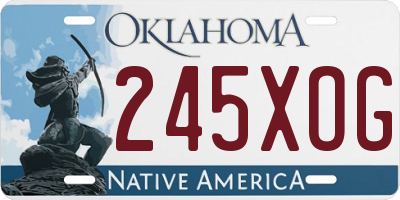 OK license plate 245XOG