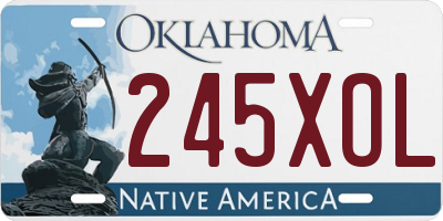 OK license plate 245XOL