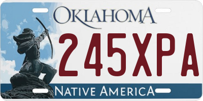 OK license plate 245XPA