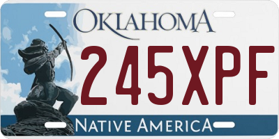 OK license plate 245XPF