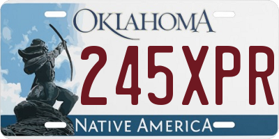 OK license plate 245XPR