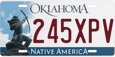 OK license plate 245XPV