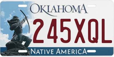 OK license plate 245XQL