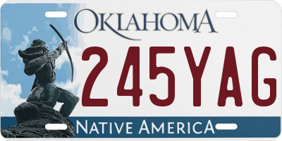 OK license plate 245YAG