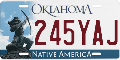 OK license plate 245YAJ