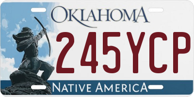 OK license plate 245YCP