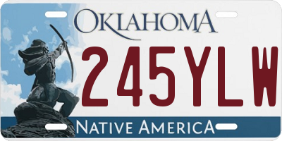 OK license plate 245YLW