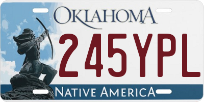 OK license plate 245YPL