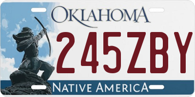 OK license plate 245ZBY