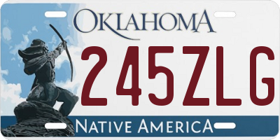 OK license plate 245ZLG