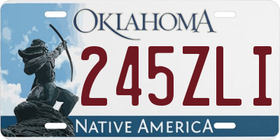 OK license plate 245ZLI