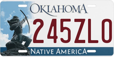 OK license plate 245ZLO