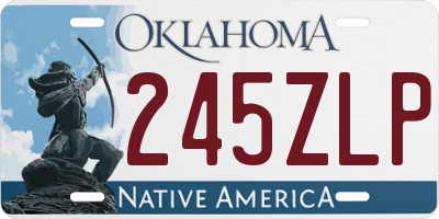 OK license plate 245ZLP