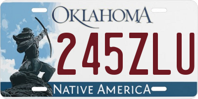 OK license plate 245ZLU