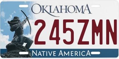 OK license plate 245ZMN
