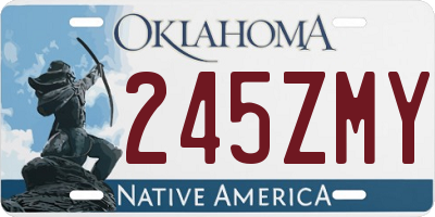 OK license plate 245ZMY