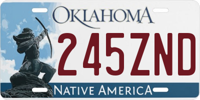 OK license plate 245ZND