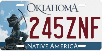OK license plate 245ZNF