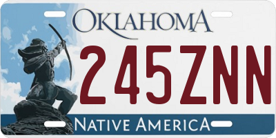 OK license plate 245ZNN