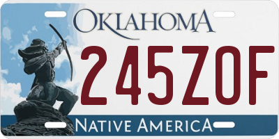 OK license plate 245ZOF