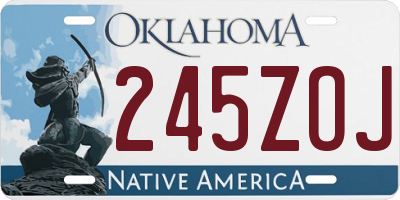 OK license plate 245ZOJ