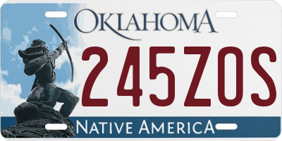 OK license plate 245ZOS