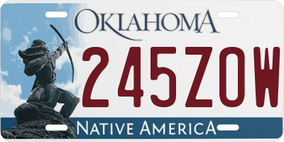OK license plate 245ZOW