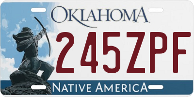 OK license plate 245ZPF