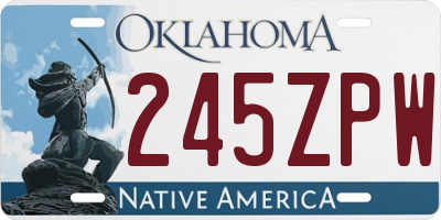OK license plate 245ZPW