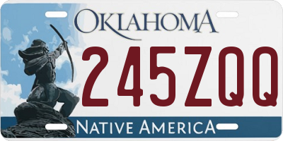 OK license plate 245ZQQ