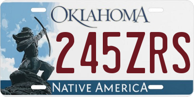 OK license plate 245ZRS