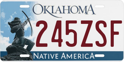 OK license plate 245ZSF