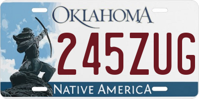 OK license plate 245ZUG