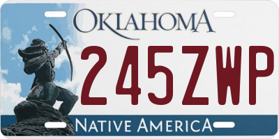 OK license plate 245ZWP