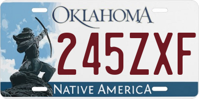 OK license plate 245ZXF