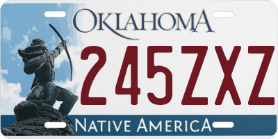 OK license plate 245ZXZ