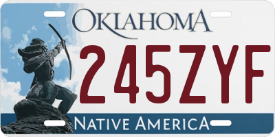 OK license plate 245ZYF