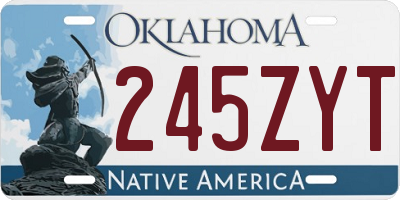 OK license plate 245ZYT