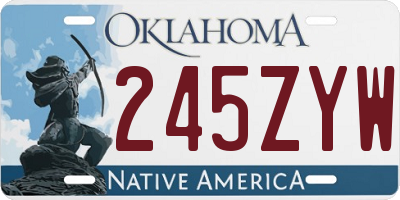 OK license plate 245ZYW