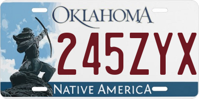 OK license plate 245ZYX
