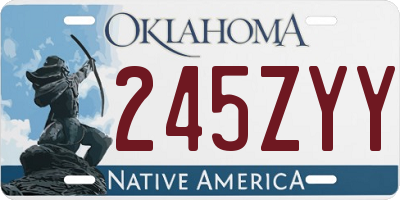 OK license plate 245ZYY