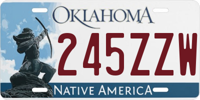 OK license plate 245ZZW