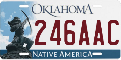 OK license plate 246AAC