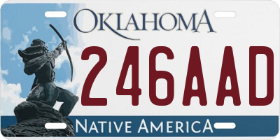 OK license plate 246AAD