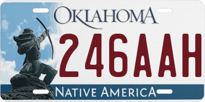 OK license plate 246AAH