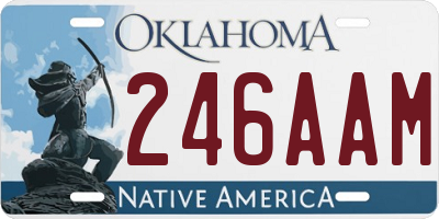 OK license plate 246AAM