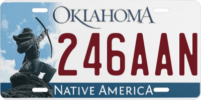 OK license plate 246AAN